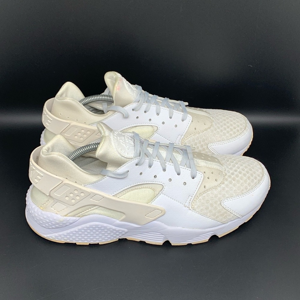 Nike Air Huarache Triple White Running Shoes 318429-111 Men's Sz 12